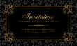 Invitation card design - black and gold vintage style