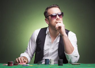 Player at the poker table