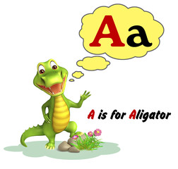 Wall Mural - Aligator with alphabate