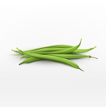 Vector Bunch Of Green Beans Isolated On White Background