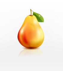 Sticker - vector pear isolated on white background