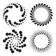 © Staratel - Halftone circles of dots, twisted spirals. Design elements. Vector illustration
