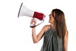 © luismolinero - Young girl shouting by megaphone