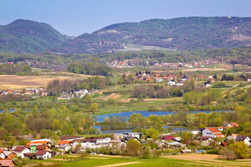  Lake and green hills of Zagorje