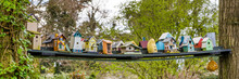 Row Of Colorfull Bird Houses