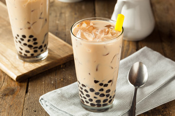 Poster - Homemade Milk Bubble Tea with Tapioca