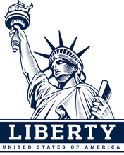 Statue Of Liberty. New York Landmark And Symbol Of Freedom And Democracy.
