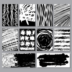Wall Mural - abstract grunge textures collection. striped textures. vintage hand drawn backgrounds. vector illust