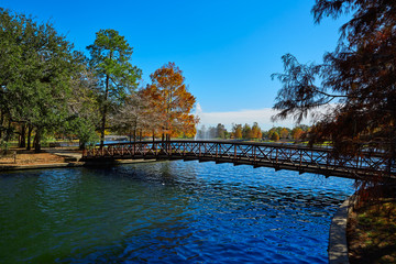Fototapete - Houston Hermann park Mcgovern lake