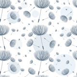 Fototapeta Łazienka - Abstract fluffy dandelion flower seamless pattern. Vector illust