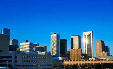 Wall Mural - Houston downtown skyline of Texas city in US