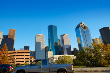 Wall Mural - Houston downtown skyline of Texas city in US