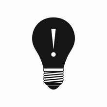 Light Bulb With Exclamation Mark Icon