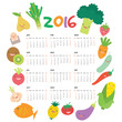 Kids calendar with vegetable