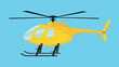 yellow helicopter isolated with blue background