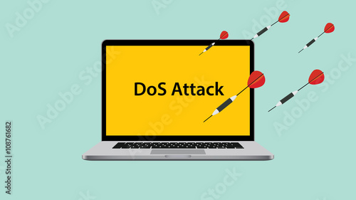 Cuadros en Lienzo ddos dos denial of service attack with laptop attacked