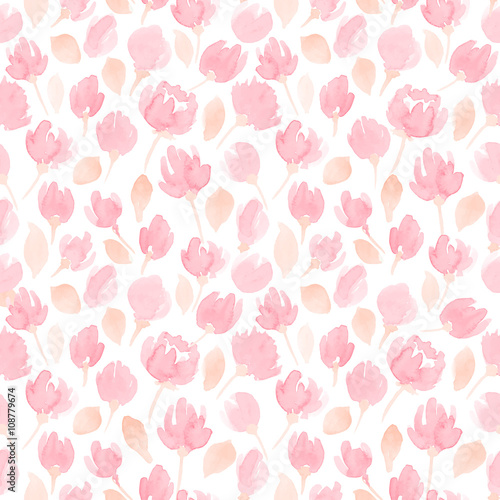 Cotton fabric nahtlose Vektormuster niedlichen Aquarell Blumen. Blumenmuster für Ihr design