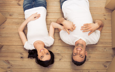 Wall Mural - Beautiful couple moving