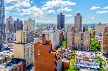 Wall Mural - View of Upper East Side, New York. Tilt-shift effect applied