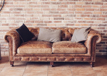 Vintage Style Of Interior Decoration The Leather Sofa