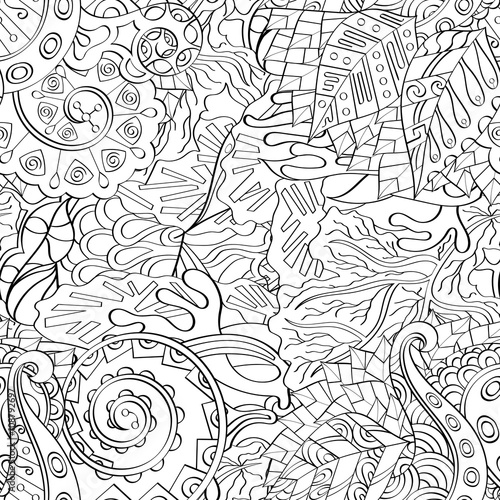 Dekoracja na wymiar  maswerk-wzor-uspokajajacy-projekt-mehendi-etniczne-monochromatyczne-binarne-harmonijne-doodle-tekstury-czarny-i-bialy-obojetny-dyskretny-zakrzywiony-motyw-doodlingu-mehndi-wektor