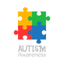 World Autism Awareness Day. Colorful Puzzle Vector Design Sign. Symbol Of Autism. Medical Flat Illustration. Health Care
