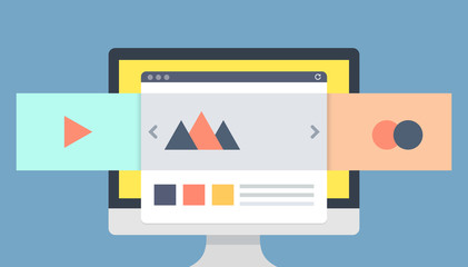 Websites Header Slider - flat design concept. Vector illustrations