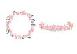 crown pink flower set ,side view and top view 