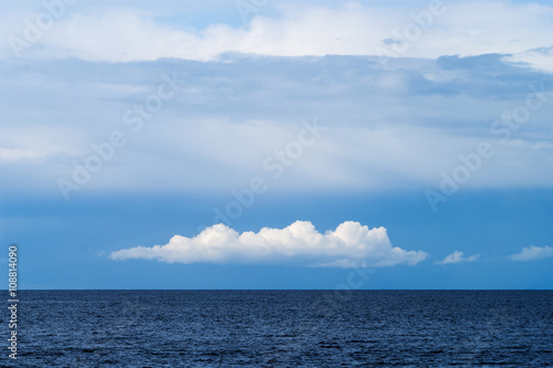 Fotografie, Obraz White cumulus and altostratus cloud formation over the Baltic sea