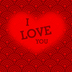 Wall Mural - i love you. romantic card with heart. vector illustration