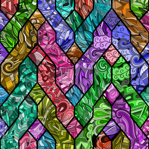 Dekoracja na wymiar  petle-maswerkowe-doodle-wzor-wiatru-w-stylu-witrazy-mehendi-paisley-lodyga-spirala