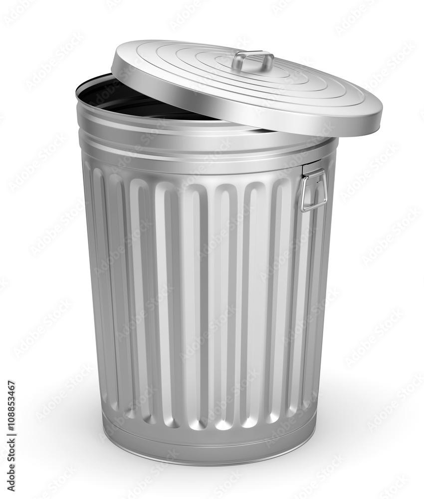 Trash Container Open Open trash can Stock Illustration | Adobe Stock