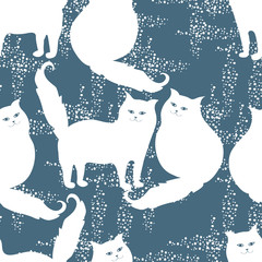 Wall Mural - seamless pattern with cats vector background. perfect for wallpapers, pattern fills, web page backgr