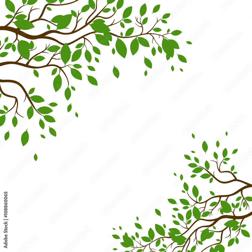 Vector Illustration of a Nature Background with Green Leaves Stock ...