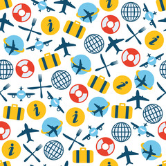 Wall Mural - airplane vector seamless pattern