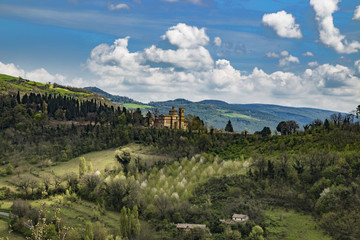 Wall Mural - vista scorcio italia pesaro urbino campagna