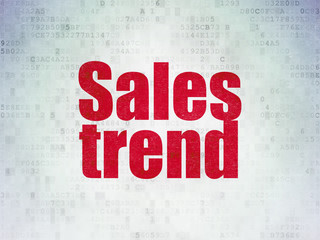 Advertising concept: Sales Trend on Digital Data Paper background