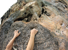 Rock Climber Hands Climbing