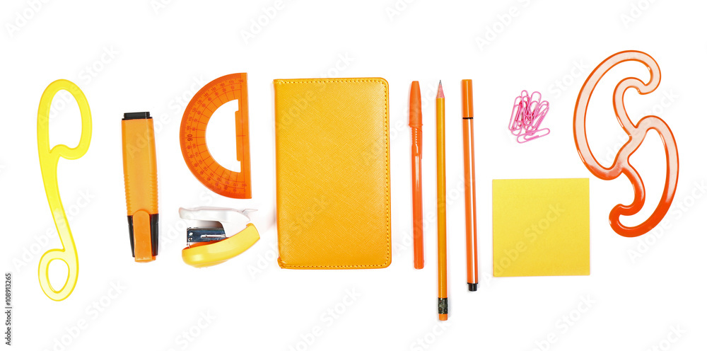 Frame of stationery isolated on white