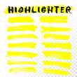 Vector highlighter brush line strokes