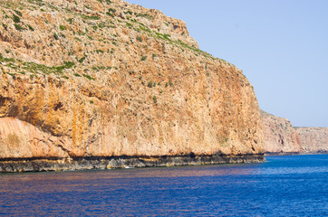 Wall Mural - Cliffs near famous Balos beach, Crete, Greece