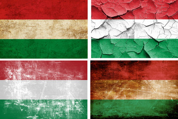 Wall Mural - Hungary flag collection. 4 different flags on white background