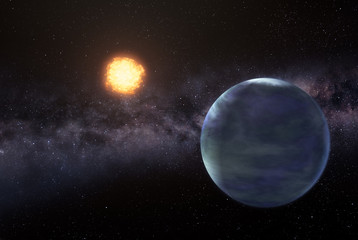 Wall Mural - earthlike planet in deep space