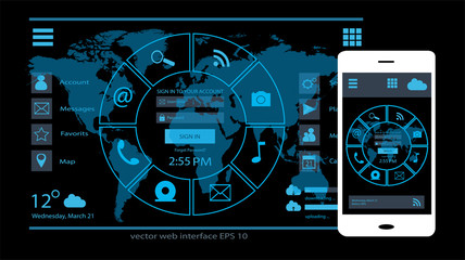 user interface web and smartphone design flat