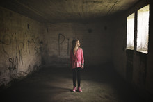 Girl In Abandoned Building