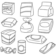 vector set of snack