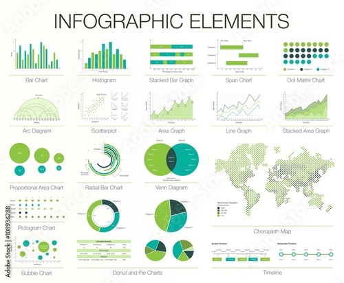 infographics template set of graphic design elements histogram