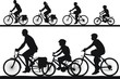 cycling silhouettes - family trip
