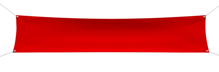 empty red banner with corners ropes