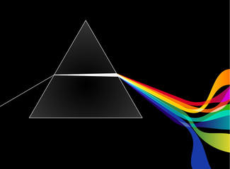 Prism with light rays, eps10 vector